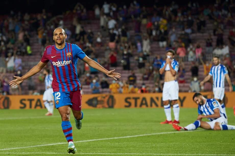 Martin Braithwaite anotó dos goles en el triunfo del Barcelona sobre la Real Sociedad, por la primera fecha de La Liga de España.