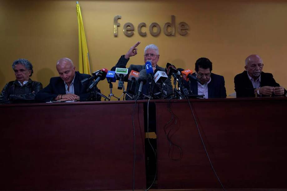 Rueda de prensa convocada por el Comité Nacional de Coordinación del Paro Nacional. / Mauricio Alvarado - El Espectador