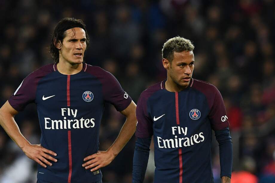 Cavani y Neymar, delanteros del PSG. / AFP
