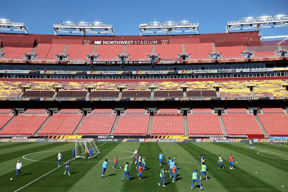 FedEx Field en Washington, escenario del partido amistoso entre la selección de Colombia y la selección de Francia previo a la Copa Mundial de la FIFA Norteamérica 2026.