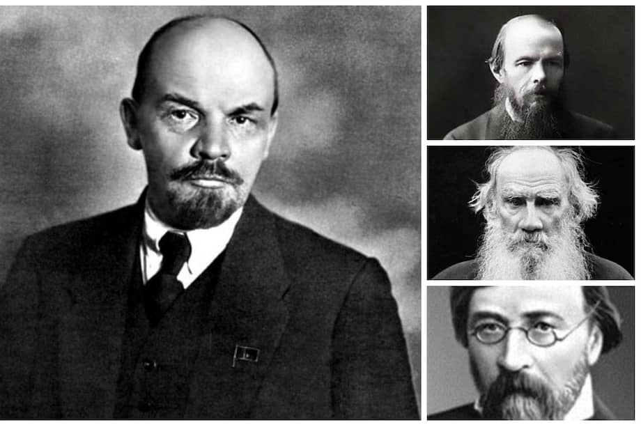 Vladímir Ilich Uliánov "Lenin", Fédor Dostoievski, León Tolstói y Nikolái Chernyshevski.