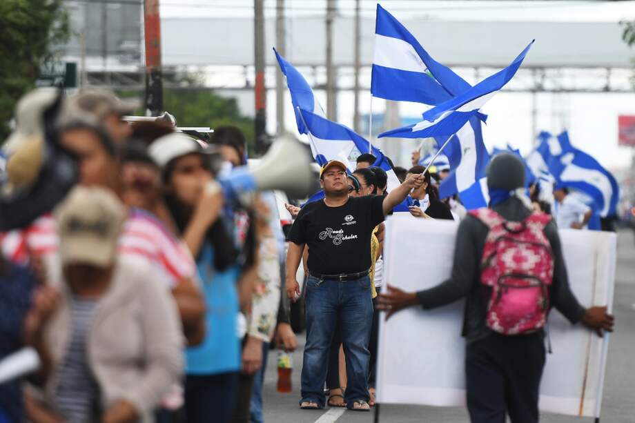 Hoy Managua se partió: marchas a favor de Ortega y protestas en su contra. / AFP