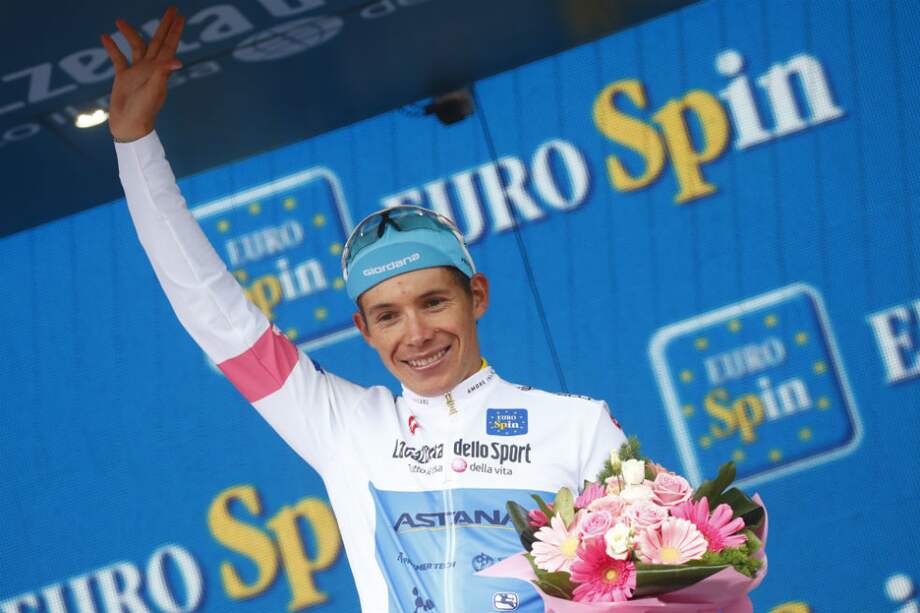 Miguel Ángel López, ciclista del Astana. / AFP