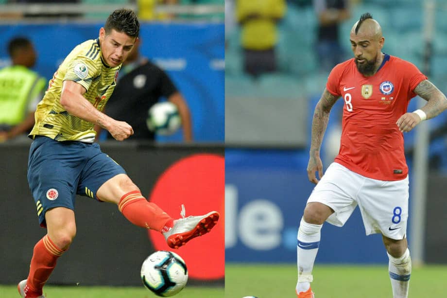 El 10 de Colombia y el chileno entablaron una gran amistad en Alemania. / AFP