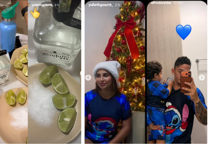 Estas fueron algunas de las publicaciones que Alfredo Redes y Yulieth Almario compartieron en sus redes.