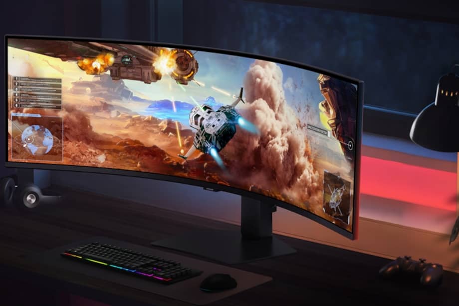 Este es el nuevo monitor gamer Samsung Odyssey G9 con pantalla curva de 49 pulgadas.