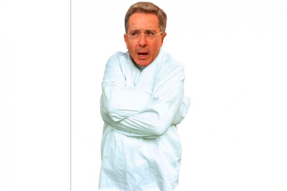 En su cuenta en Twitter, el Partido del Tomate puso a circular una imagen donde aparece Uribe con una camisa de fuerza.