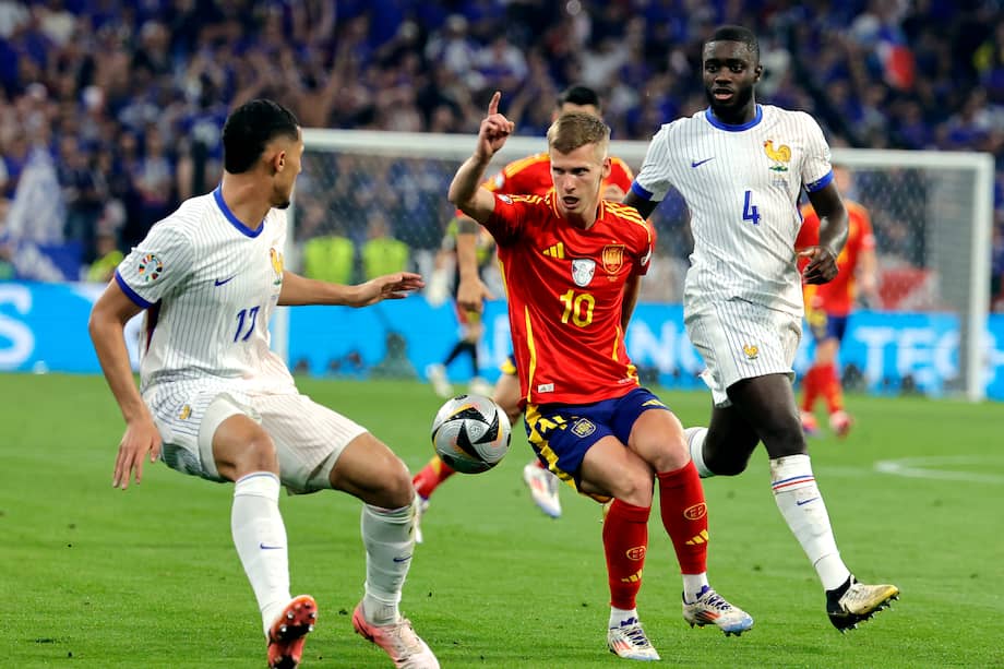 España vs. Francia durante la Eurocopa de 2024.