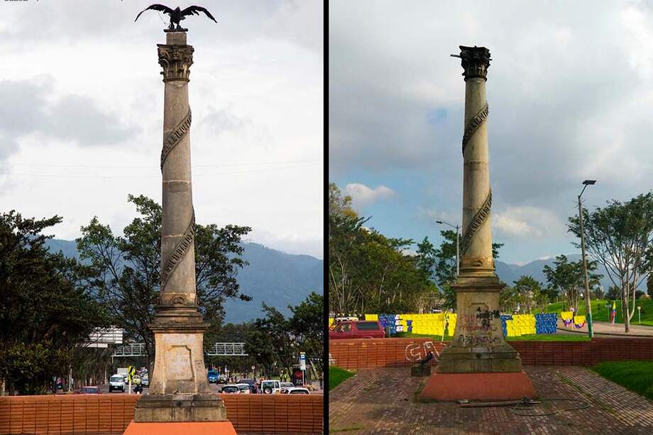 El águila de bronce tiene unas dimensiones de 35 centímetros de alto por 118 de ancho.