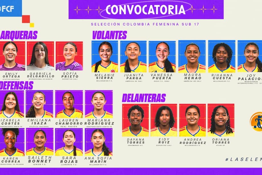Convocatoria de la selección femenina Sub-17 de Colombia para disputar el Sudamericano CONMEBOL Paraguay 2026.