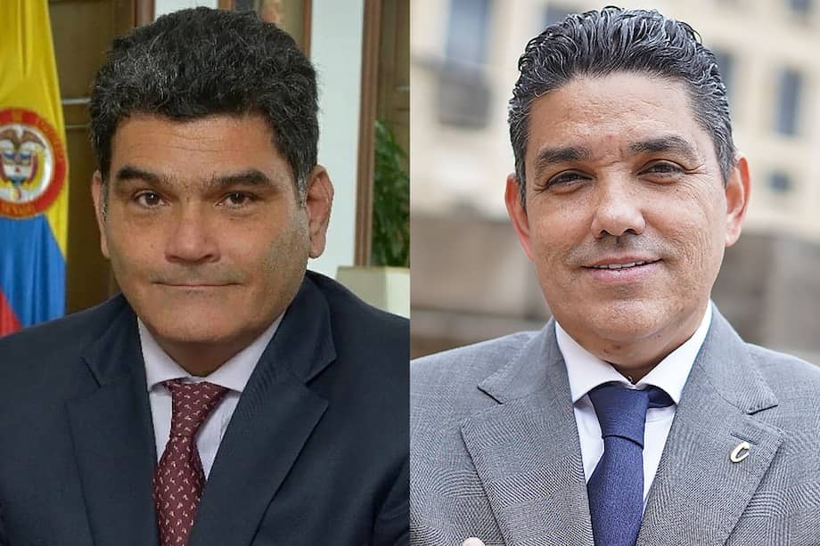 Gregorio Eljach, secretario general del Senado y Jaime Luis Lacouture, secretario de la Cámara de Representantes.