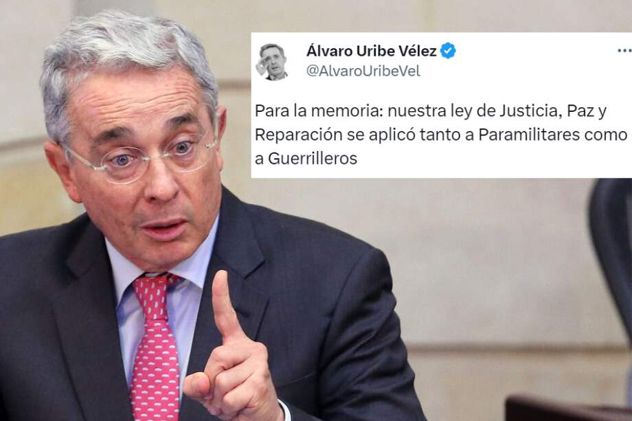 El expresidente Álvaro Uribe se pronunció sobre la intención del Gobierno Petro de someter a las bandas criminales a Justicia y Paz.