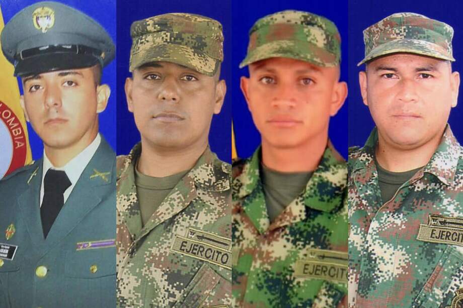 El cabo primero Jesús Medina y los soldados profesionales José Ramírez, Harold Rojas y Samir Castillo. / Imágenes proporcionadas por el Ejército