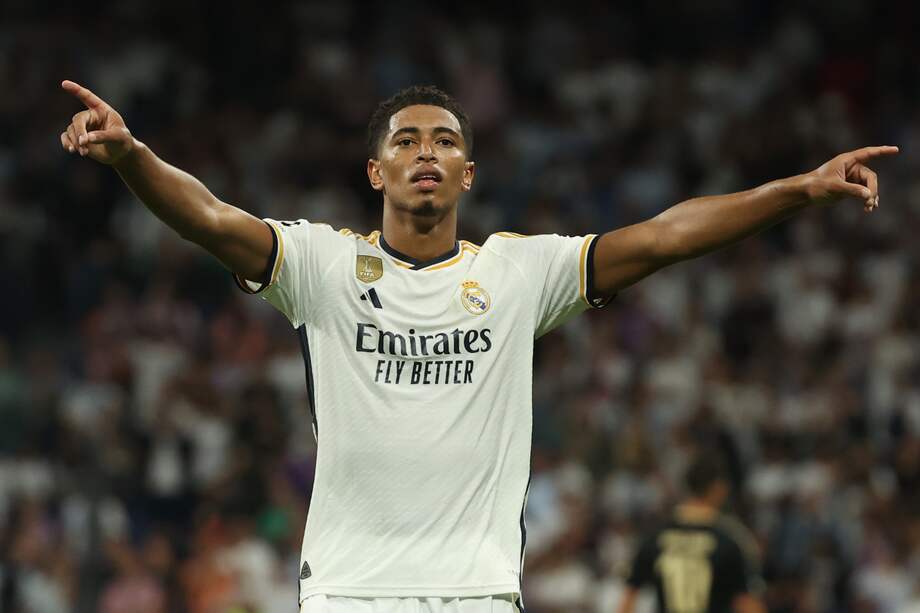 Jude Bellingham celebra el gol para la victoria de Real Madrid sobre Unión Berlín.