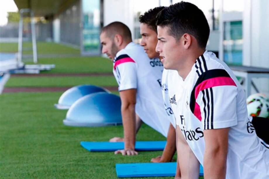 James Rodríguez realizó su primer entrenamiento con el Real Madrid