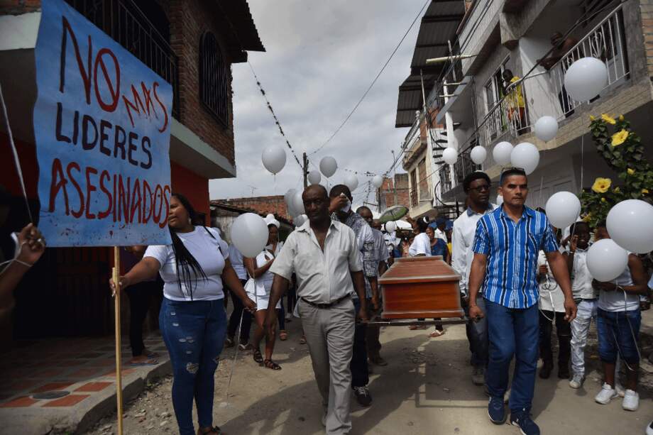El pasado de junio fue el sepelio de la lideresa María del Pilar Hurtado. / EFE