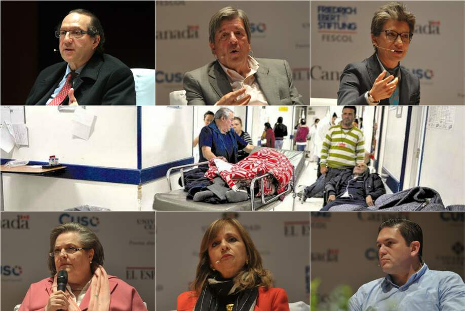 Arriba. Jaime Araújo, Jorge Leyva y Claudia López. Abajo. Clara López, Ángela María Robledo y Juan Carlos Pinzón. / Gustavo Torrijos - El Espectador