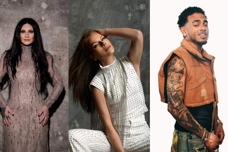 Composición de tres fotografías cedidas por Santa Cruz Communications que muestra de izquierda a derecha a la cantante italiana, Laura Pausini y a los puertorriqueños, Olga Tañón y Ozuna, quienes actuarán en la gala de los Premios Billboard de la Música Latina 2025, que tendrá lugar el 23 de octubre de 2025 en el teatro James L. Knight Center de Miami (Estados Unidos). Laura Pausini, Ozuna, La Arrolladora Banda El Limón y Olga Tañón actuarán en el escenario de los Premios Billboard de la Música Latina 2025. EFE/ Santa Cruz Communications