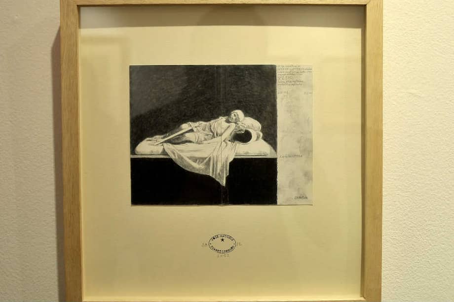 Dibujo de José Antonio Suárez Londoño de una escultura de Johann Gottfried. 2012