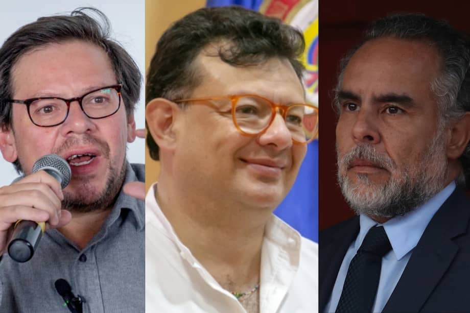 Diego Cancino, designado como presidente de la SAE; Hollman Morris, gerente de RTVC; y Armando Benedetti, embajador de Colombia ante la FAO.