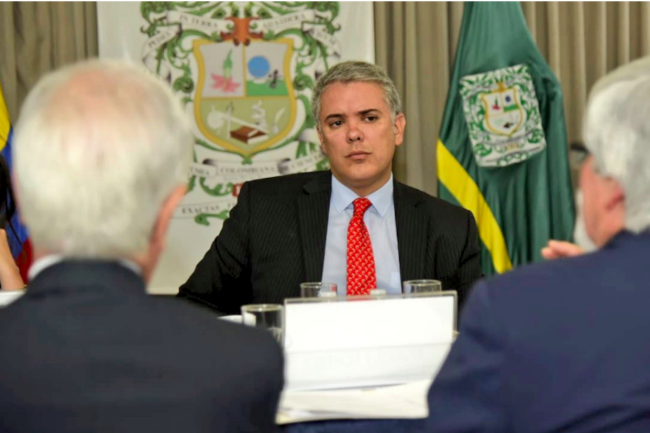 El presidente electo Iván Duque durante la reunión que sostuvo con integrantes de la Academia Colombiana de las Ciencias. / Twitter de Iván Duque