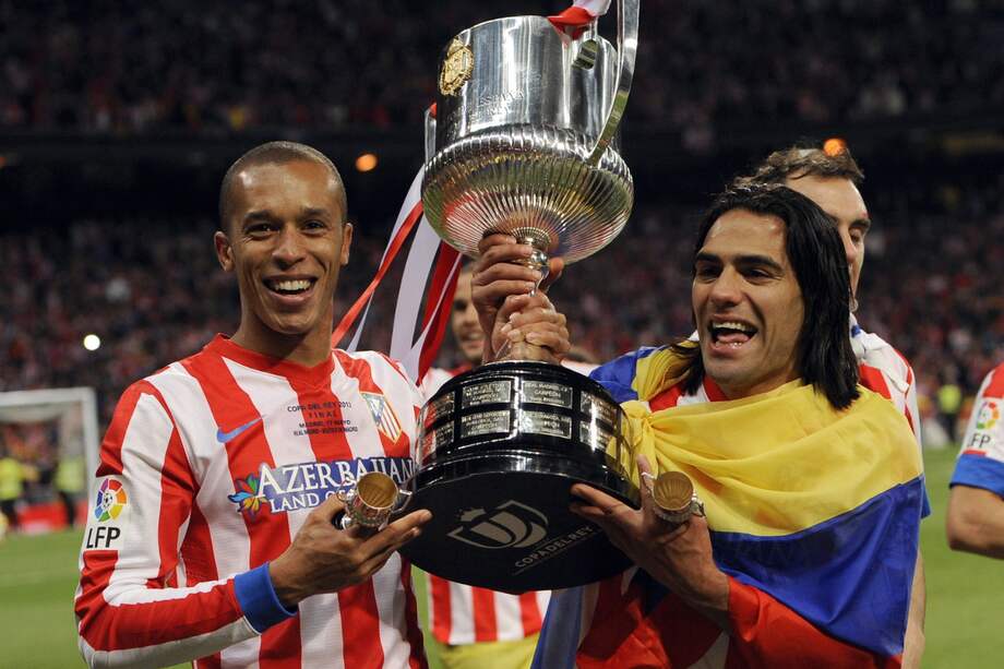 Joao Miranda junto a Falcao García en la final de la Copa del Rey 2012/13.