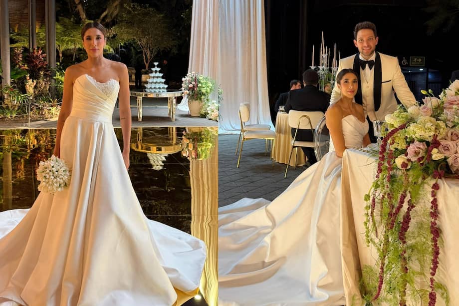 ¿Quién diseñó el vestido de novia de Daniela Ospina para su matrimonio con Gabriel Coronel?