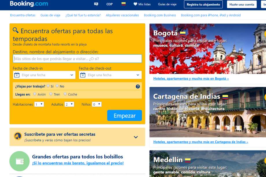 La sanción no está dirigita a la actividad de la plataforma. / Captura de pantalla de Booking.com
