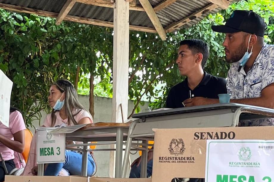 Foto de archivo que muestras las votaciones en 2022 de las curules de paz en Montes de María.