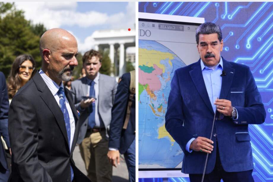 A la izquierda, el director de la DEA, Terry Cole; a la derecha, el presidente venezolano Nicolás Maduro.