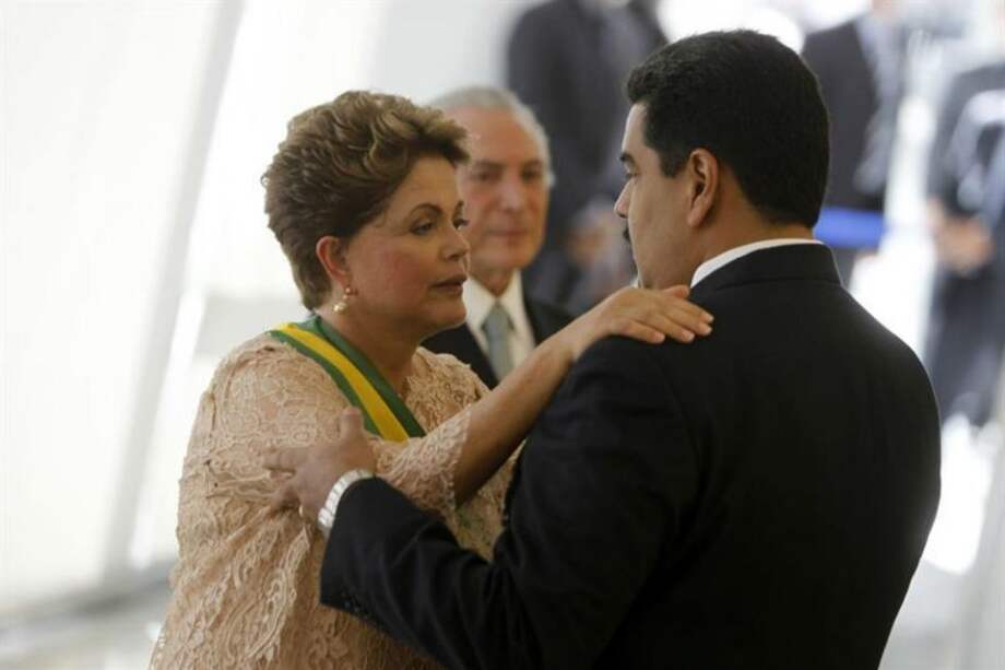 La presidenta brasileña, Dilma Rousseff y su homólogo de Venezuela, Nicolás Maduro