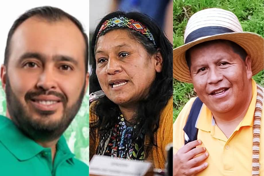 De izquierda a derecha: el senador Jairo Castellanos, la senadora Aida Quilcué y el alcalde Óscar Guachetá, víctimas de hechos violentos en la última semana.