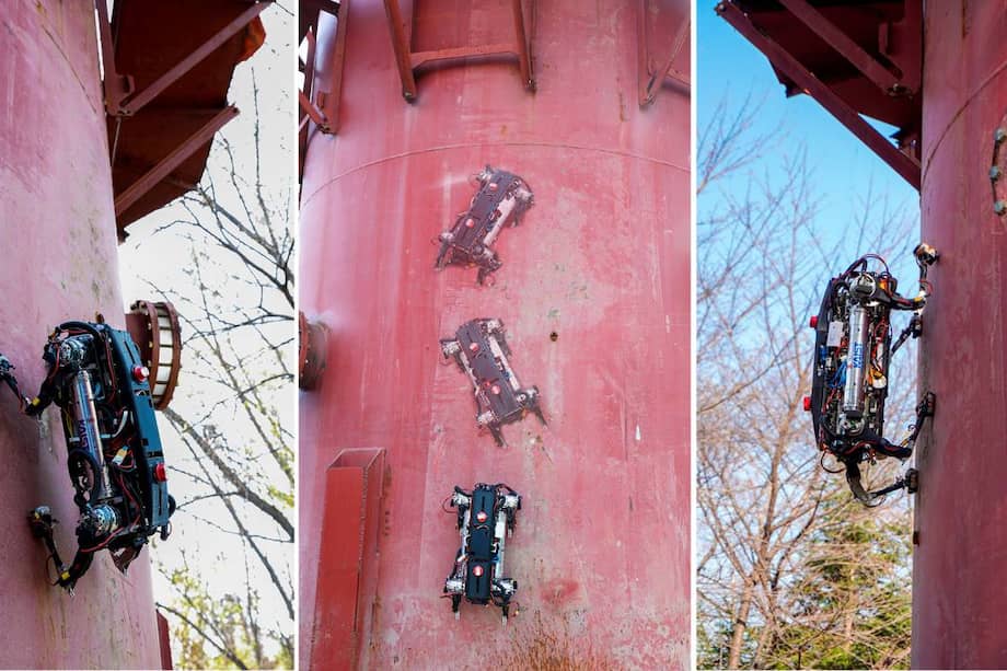 Robots MARVEL trepando por un tanque de metal. / Korea Advanced Institute of Science and Technology