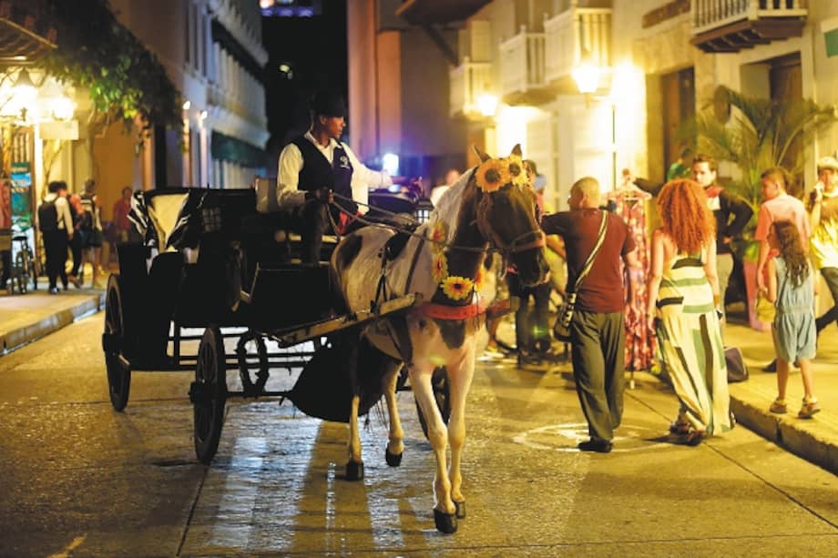 Los tradicionales carruajes que transportan a los turistas en Cartagena hacen parte del debate.