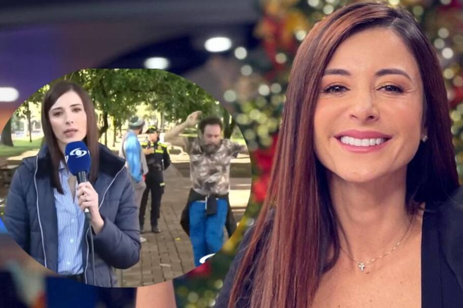 Alejandra Giraldo se encontraba haciendo un reportaje en vivo para ‘Noticias Caracol’ y no se dio cuenta del hombre que estaba detrás suyo que terminó captando la atención de los televidentes. Así fue ese gracioso momento.