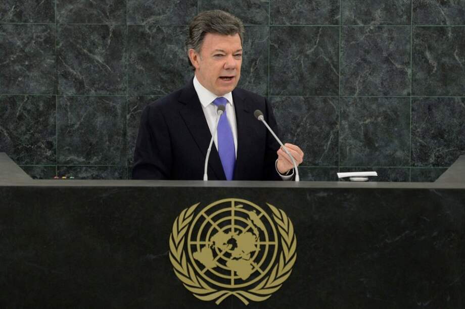 Juan Manuel Santos, presidente de Colombia en la ONU. Foto: EFE