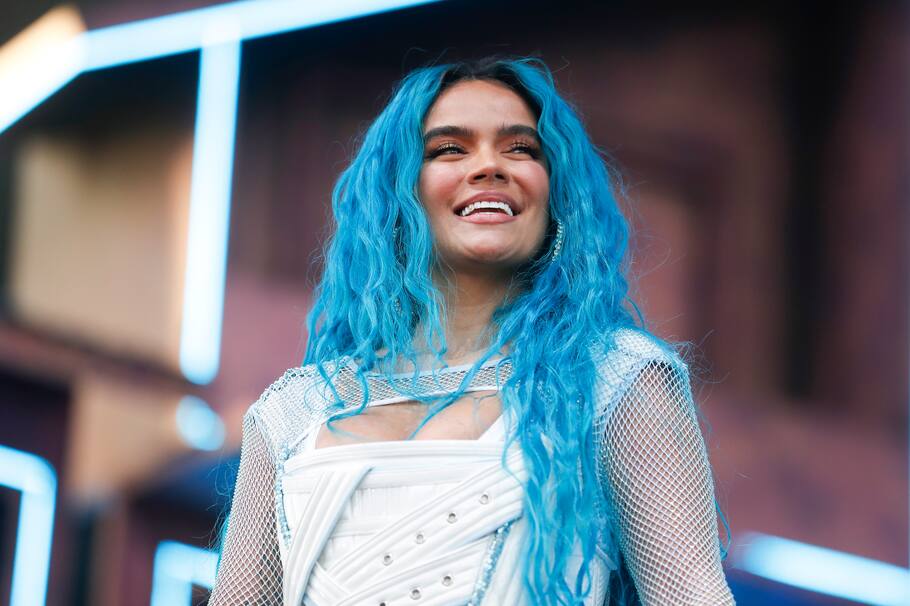 Indio (United States), 24/04/2022.- Karol G performs on stage during the Coachella Valley Music and Arts Festival in Indio, near Palm Springs, California, USA, 24 April 2022. (Estados Unidos) EFE/EPA/CAROLINE BREHMAN