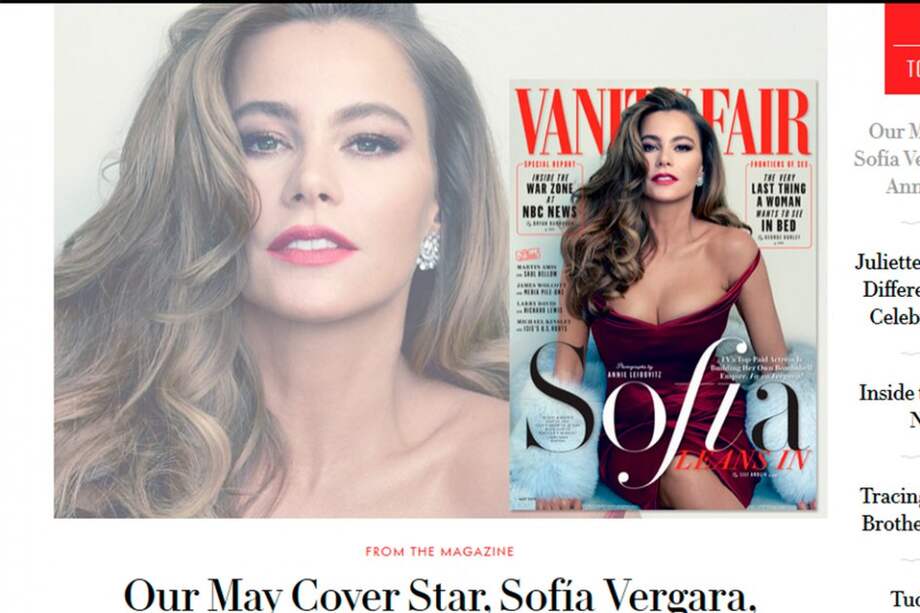 Sofía Vergara en Vanity Fair. / Tomada de Vanityfair.com
