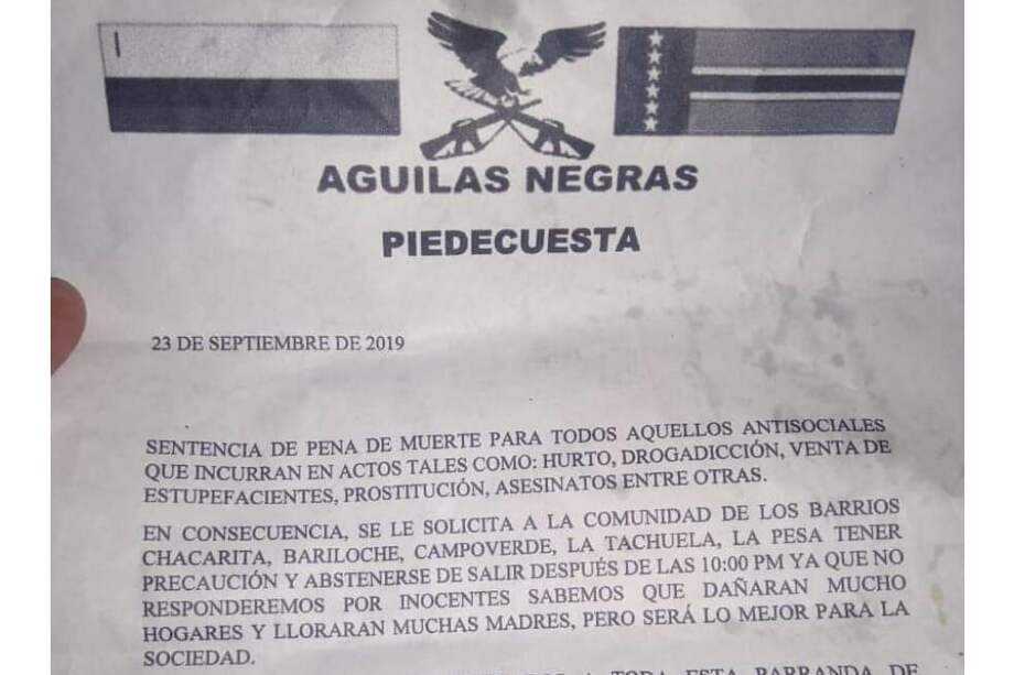 La amenaza es puesta en duda por las autoridades locales. / Suministrada