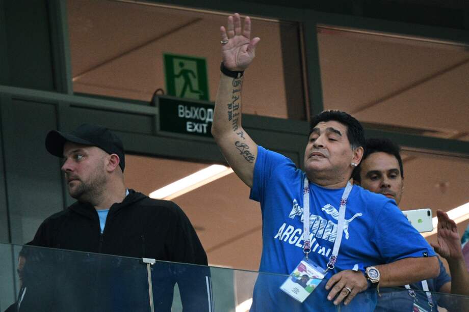 Diego Maradona, técnico de Dorados. / AFP