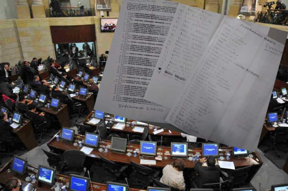 En la fotografía: la lista de nuevos impedimentos, el total es de 101 parlamentarios impedidos, de 166 representares