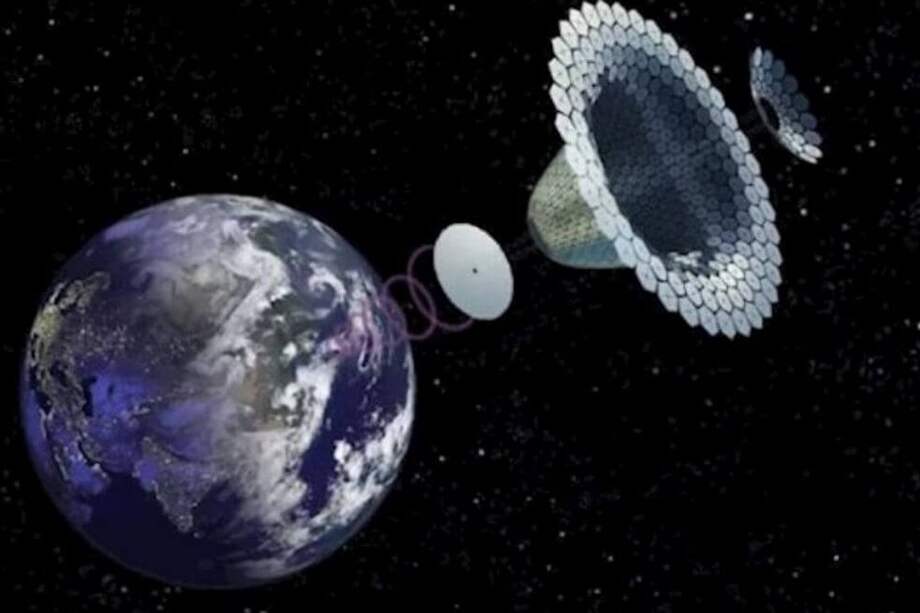 Recreación de planta solar espacial. / CHONGQING UNIVERSITY/CHINA DAILY