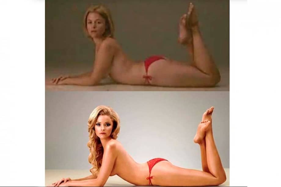 Modelo sin y con photoshop.