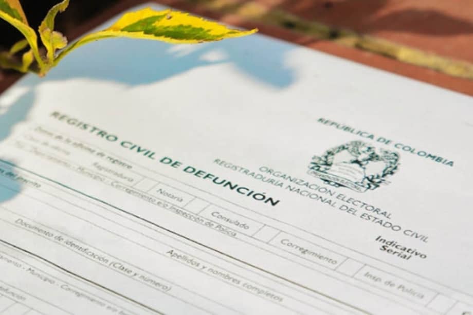 Foto de referencia: Registro Civil de Defunción.
