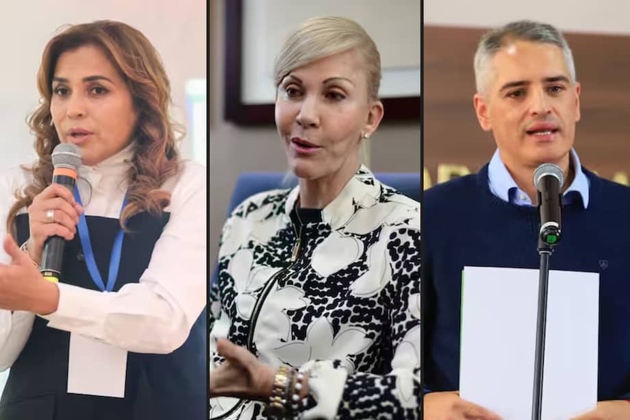 Presidenta de la Federación de Departamentos y gobernadora del Meta, Rafaela Cortés; gobernadora del Valle del Cauca, Dilian Francisca Toro y gobernador de Antioquia, Julián Rendón.