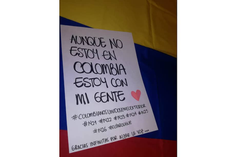 Con la etiqueta #ColombianosUnidosEnElExterior varios ciudadanos, al rededor del mundo, alzaron sus voces ante la difícil situación por la que atraviesa el país. / Cortesía