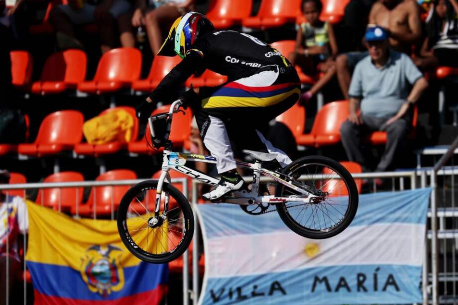 Carlos Alberto Ramírez, ciclista colombiano de BMX. Foto: AFP