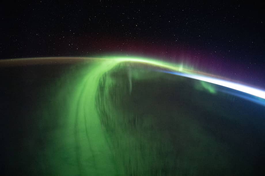 Aurora boreal desde la Estación Espacial Internacional.