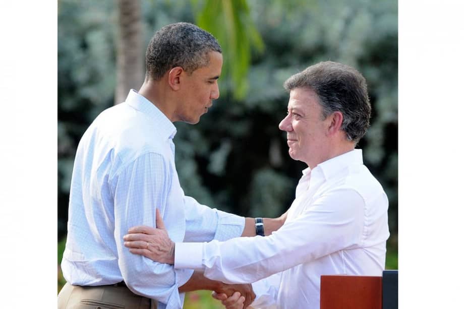 Encuentro de los presidentes Juan Manuel Santos y Barack Obama en Colombia en Cumbre de las Américas de 2012 / EFE