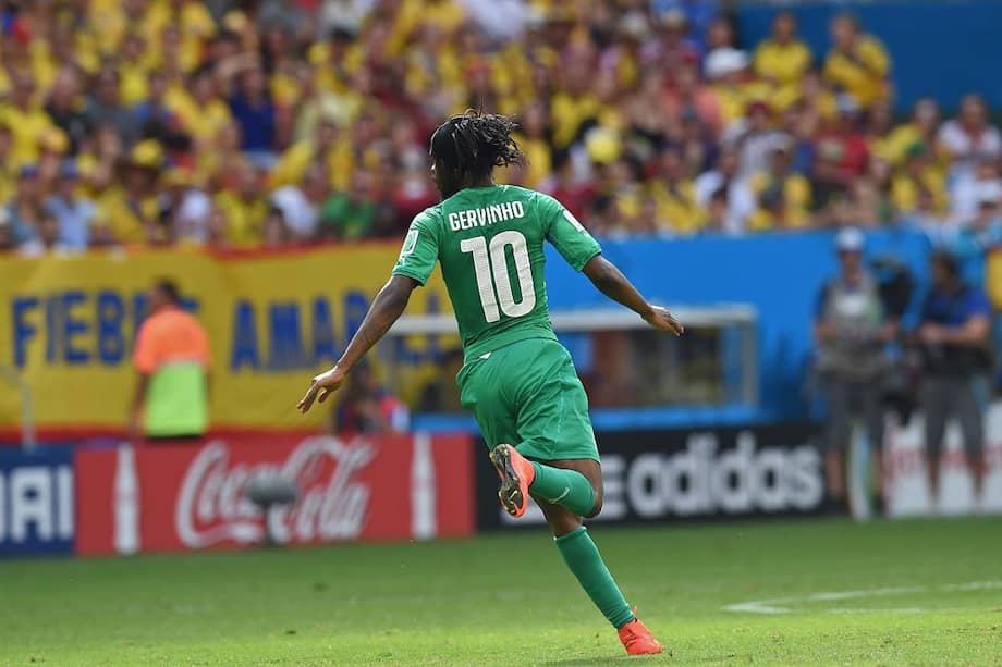 Gervinho es el goleador de Costa de Marfil en Brasil 2014, con dos anotaciones. / AFP